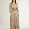 Midi-Kleid für Damen aus Seidenmischung mit Blumenprint