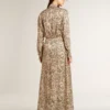 Midi-Kleid für Damen aus Seidenmischung mit Blumenprint