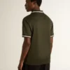 Militärgrünes Jersey-Polohemd für Herren mit Stickerei