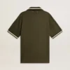 Militärgrünes Jersey-Polohemd für Herren mit Stickerei
