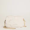 Mini Star Bag aus butterweissem Leder mit Ton-in-Ton-Stern