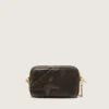 Mini Star Bag aus dunkelbraunem Leder im Used-Look mit Ton-in-Ton-Stern