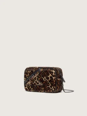 Mini Star Bag aus Ponyleder mit Animal-Print und Ton-in-Ton-Stern