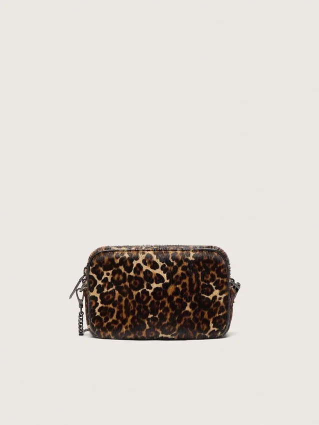 Mini Star Bag aus Ponyleder mit Animal-Print und Ton-in-Ton-Stern