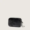 Mini Star Bag aus schwarzem Leder mit Swarovski-Kristallstern