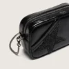 Mini Star Bag aus schwarzem Leder mit Swarovski-Kristallstern