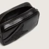 Mini Star Bag aus schwarzem Leder mit Swarovski-Kristallstern
