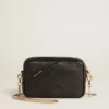 Mini Star Bag aus schwarzem Leder mit Ton-in-Ton-Stern