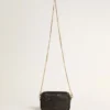 Mini Star Bag aus schwarzem Leder mit Ton-in-Ton-Stern