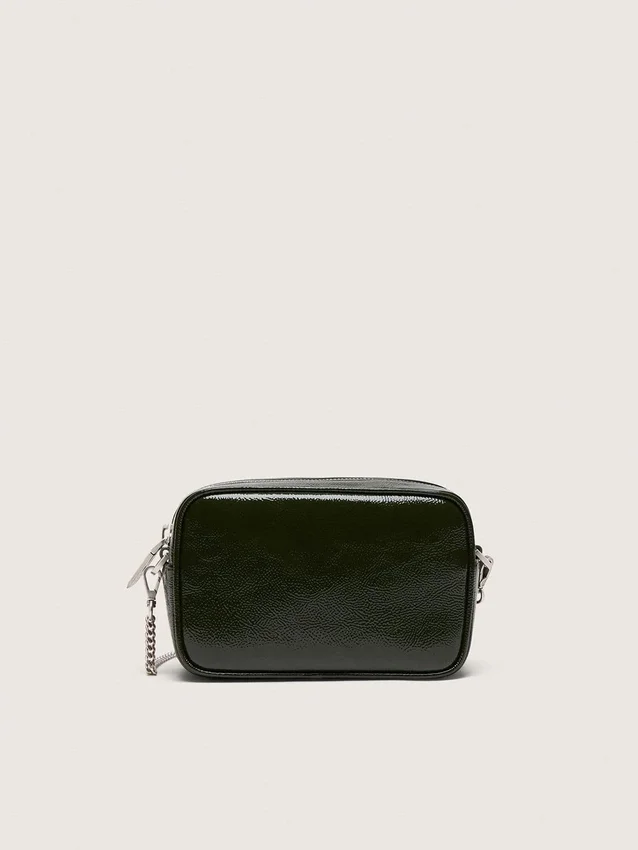 Mini Star Bag aus schwarzem Leder mit Ton-in-Ton-Stern