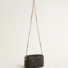 Mini Star Bag aus schwarzem Leder mit Ton-in-Ton-Stern