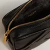 Mini Star Bag aus schwarzem Leder mit Ton-in-Ton-Stern