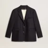 Mitternachtsblauer Einreiher-Blazer aus Wolle für Damen