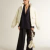 Mitternachtsblauer Einreiher-Blazer aus Wolle für Damen