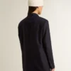 Mitternachtsblauer Einreiher-Blazer aus Wolle für Damen