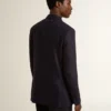 Mitternachtsblauer Herren-Blazer aus Wolle mit Zweireiher-Schliessung
