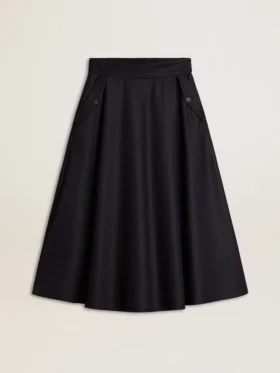 Mitternachtsblauer Wollrock für Damen