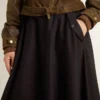 Mitternachtsblauer Wollrock für Damen
