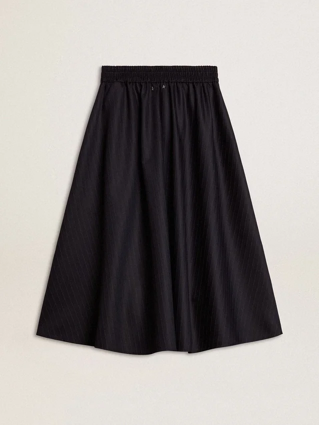 Mitternachtsblauer Wollrock für Damen