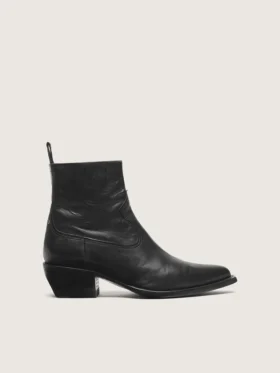 Niedrige Debbie-Herrenstiefel aus schwarzem Leder