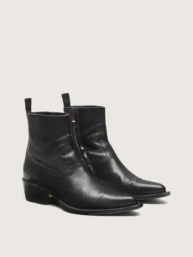 Niedrige Debbie-Herrenstiefel aus schwarzem Leder