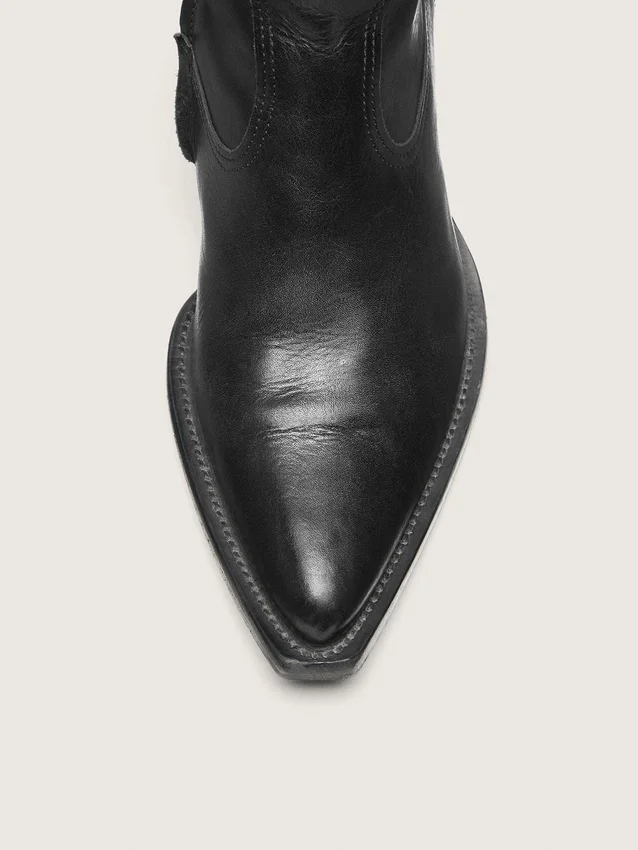 Niedrige Debbie-Herrenstiefel aus schwarzem Leder
