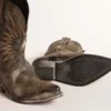 Niedrige Wish Star-Damenstiefel aus schwarzem Leder mit silbernem Stern
