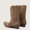 Niedrige Wish Star-Stiefel für Damen aus grauem Wildleder mit Sternstickerei