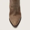 Niedrige Wish Star-Stiefel für Damen aus grauem Wildleder mit Sternstickerei