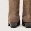 Niedrige Wish Star-Stiefel für Damen aus grauem Wildleder mit Sternstickerei