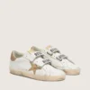 Old-School-Damenschuhe mit goldenem Stern aus laminiertem Leder