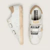 Old-School-Damenschuhe mit goldenem Stern aus laminiertem Leder