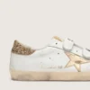 Old-School-Damenschuhe mit goldenem Stern aus laminiertem Leder