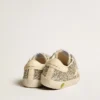 Old School Junior in Platin-Glitzer mit Lederstern und Fersenlasche