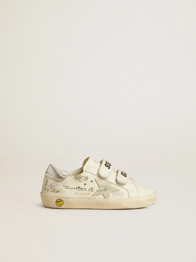 Old School Junior mit Stern aus Wildleder und Fersenlasche aus Metallic-Leder
