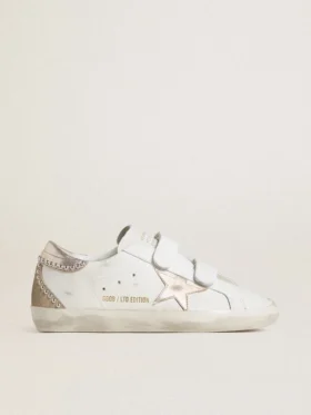 Old School LTD für Damen mit Stern und Fersenlasche aus roségoldfarbenem Metallic-Leder