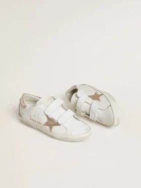 Old School LTD für Damen mit Stern und Fersenlasche aus roségoldfarbenem Metallic-Leder