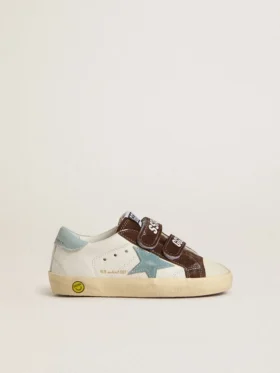 Old School Young aus Nappa mit hellblauem Stern aus Wildleder und braunen Wildledereinsätzen