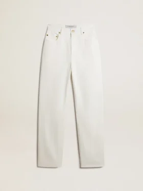 Optisch weisse Baumwoll-Jeanshose für Damen