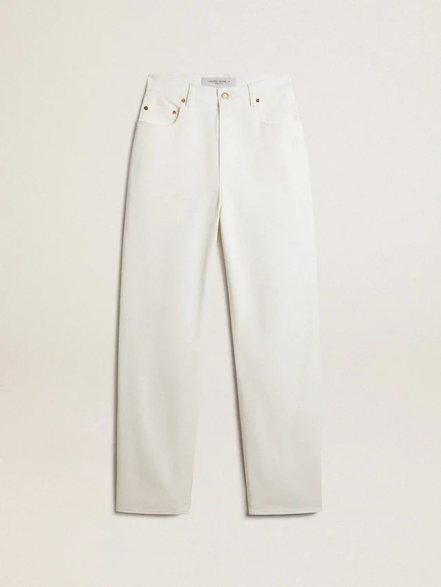 Optisch weisse Baumwoll-Jeanshose für Damen
