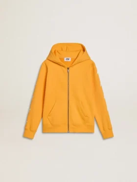 Orangefarbenes Sweatshirt für Jungen mit Reissverschluss