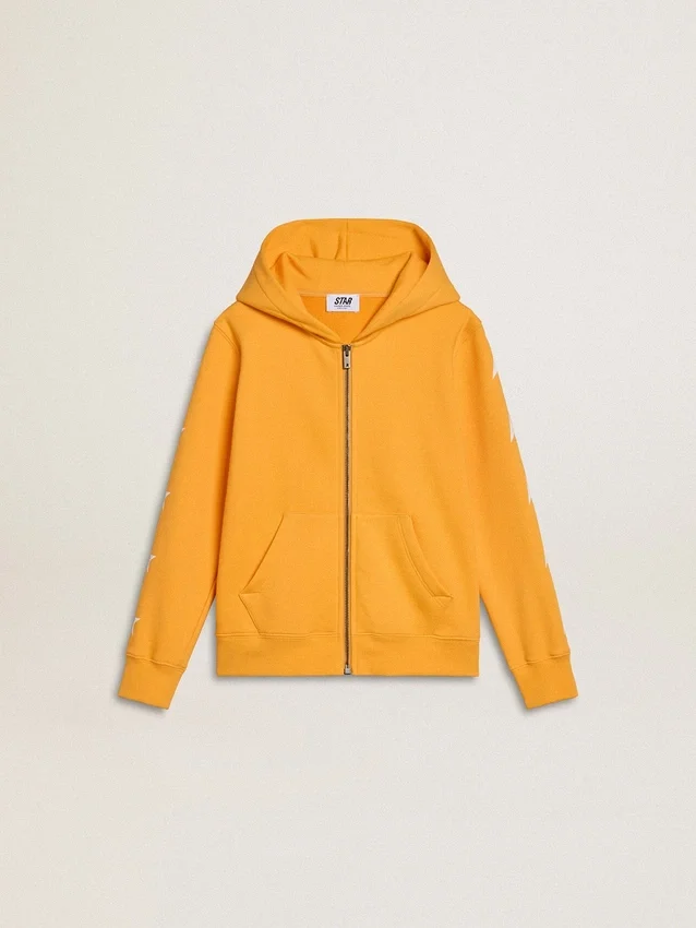 Orangefarbenes Sweatshirt für Jungen mit Reissverschluss