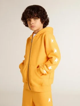 Orangefarbenes Sweatshirt für Jungen mit Reissverschluss