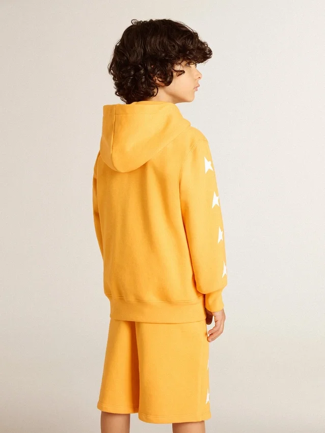 Orangefarbenes Sweatshirt für Jungen mit Reissverschluss