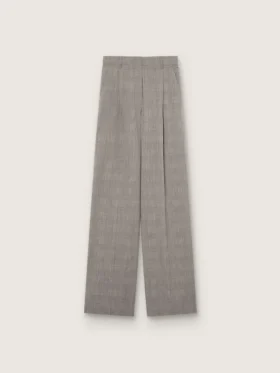 Oversize-Damenhose in grauem Prince-of-Wales-Karomuster