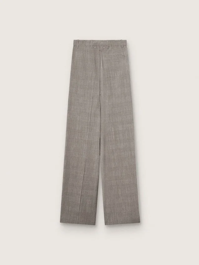 Oversize-Damenhose in grauem Prince-of-Wales-Karomuster
