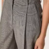 Oversize-Damenhose in grauem Prince-of-Wales-Karomuster