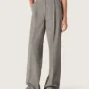 Oversize-Damenhose in grauem Prince-of-Wales-Karomuster