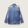 Oversize-Hemd für Damen mit Used-Denim-Effekt
