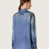 Oversize-Hemd für Damen mit Used-Denim-Effekt